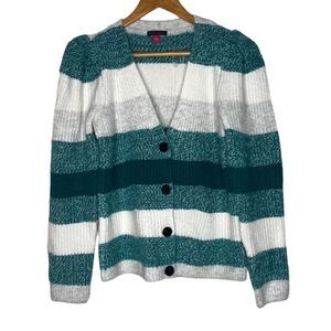 Vince Camuto Striped Cardigan Sweater women's size Small S